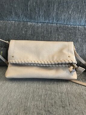 STYLE & CO Stylish Fold-Over Crossbody Bag in Light Beige